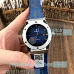 Buy Online Clone Hublot Classic Fusion D-Blue Dial Blue Leather Strap Watch
